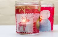 Decoupage / Serviette / Napkin / Tissue Paper Technique to make Christmas Tealight Holders