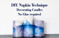 DIY Napkin Technique Decorating Candles – No Glue required